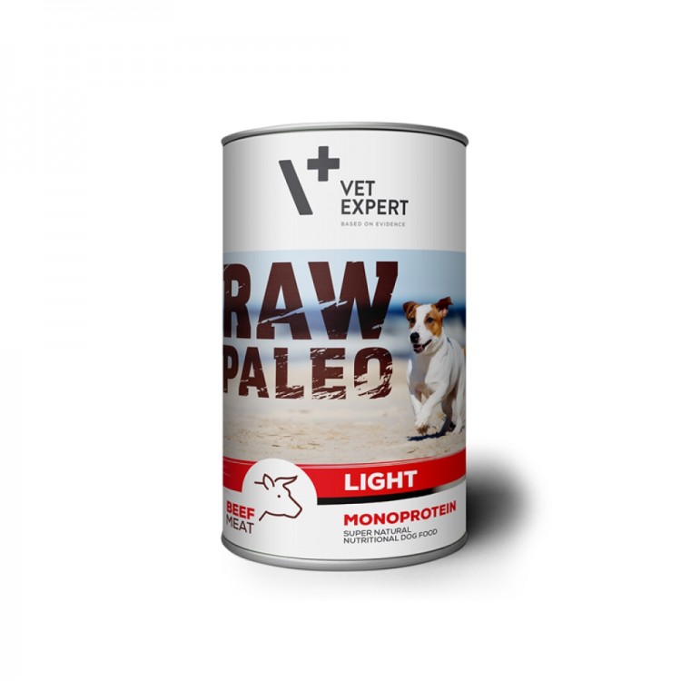 Hrana umeda pentru caini, RAW PALEO Light, adult, vita, 400 g